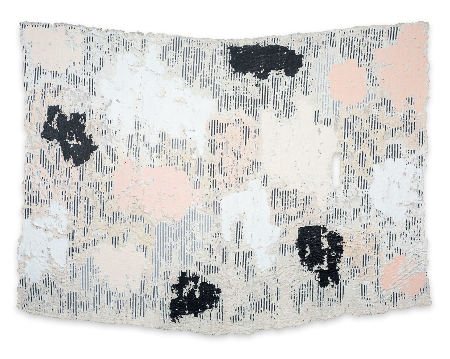 Rachel Meginnes, Refusing to Look (For Fear of Seeing), 2017, Deconstructed quilt, cotton batting, hand stitching, image transfer, and acrylic