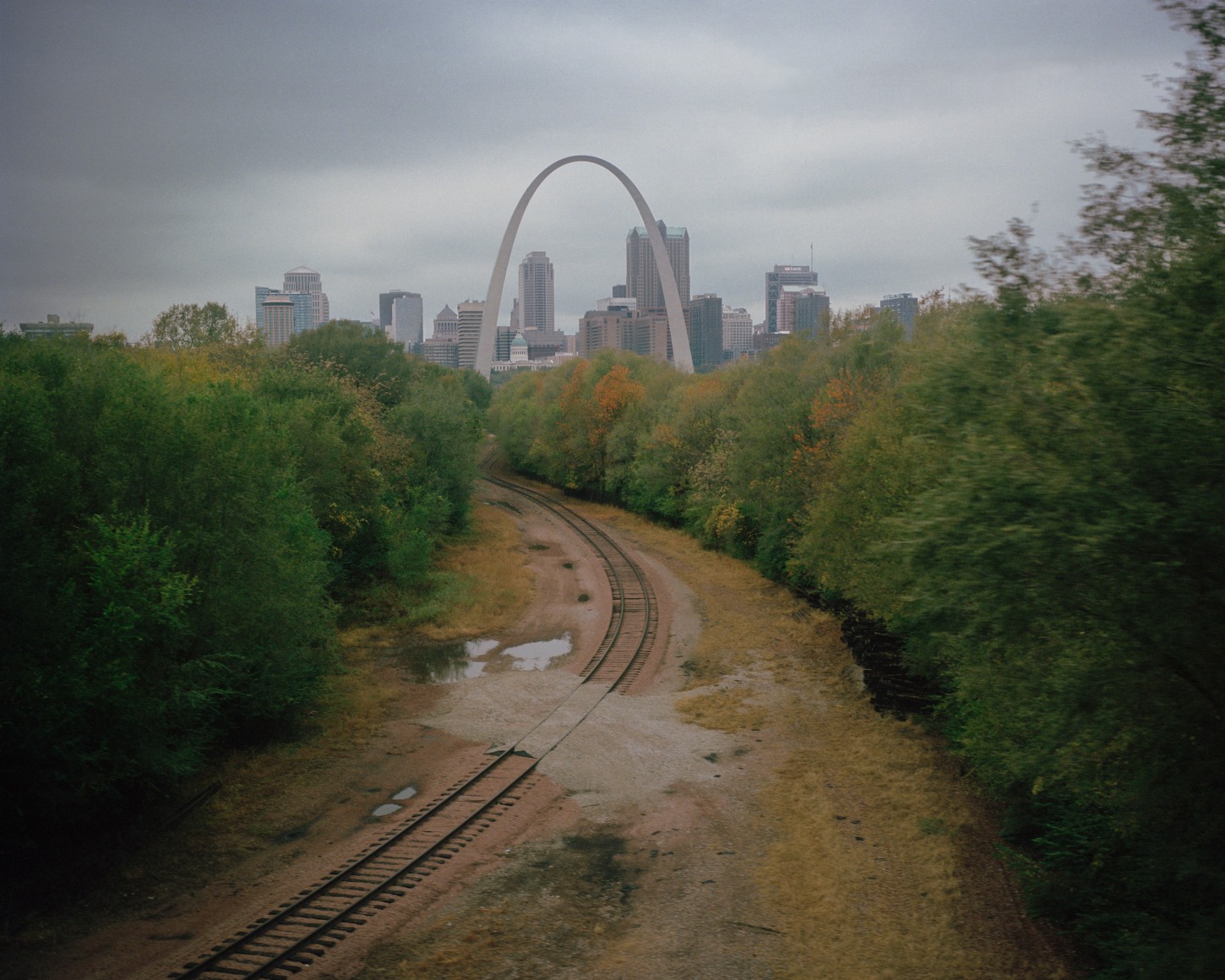 Dreamy landscape from train window, by McNair Evans