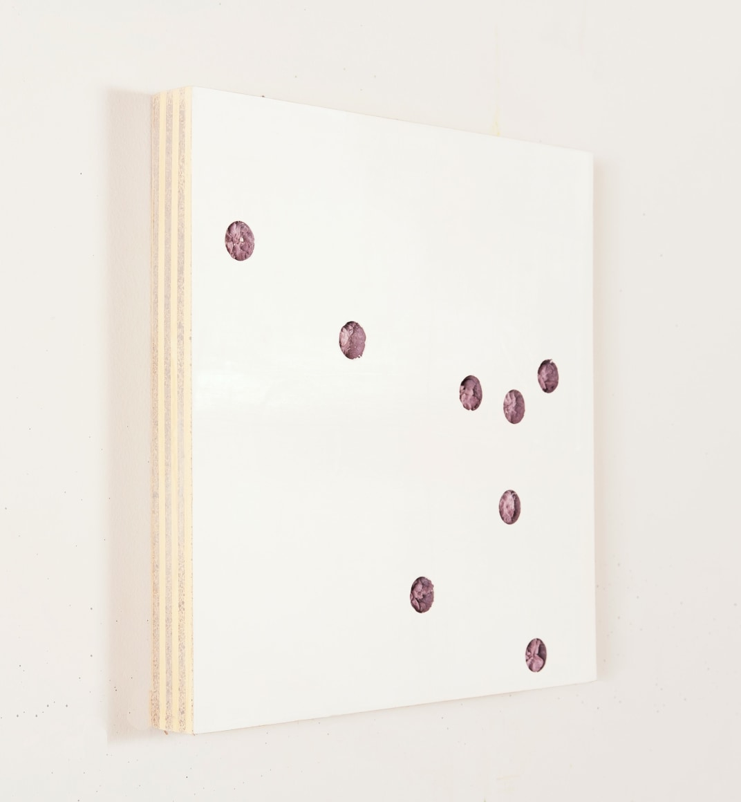 Hand-painted Styrofoam with holes. By Hannah Cole.