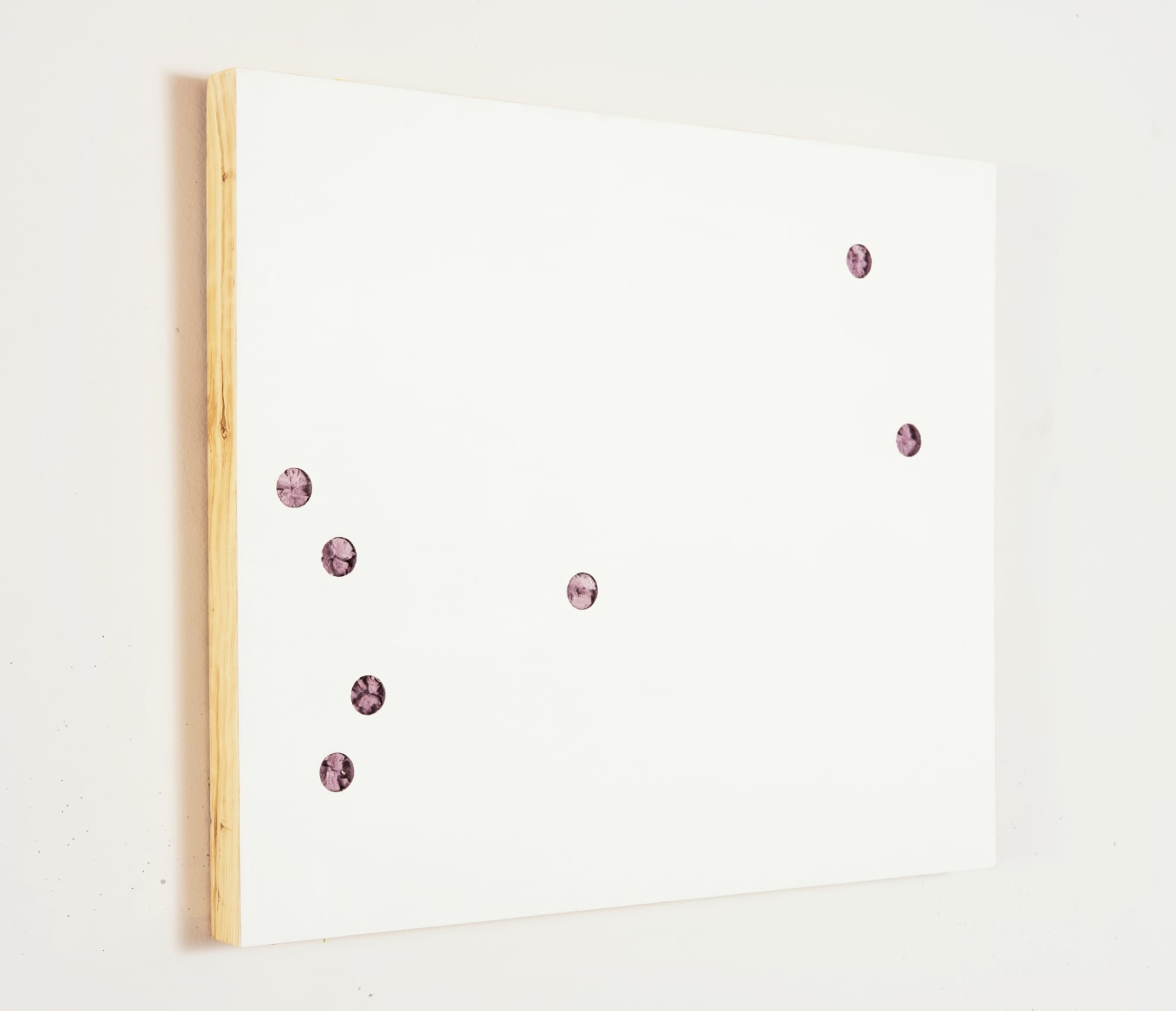 Hand-painted Styrofoam with holes. By Hannah Cole.
