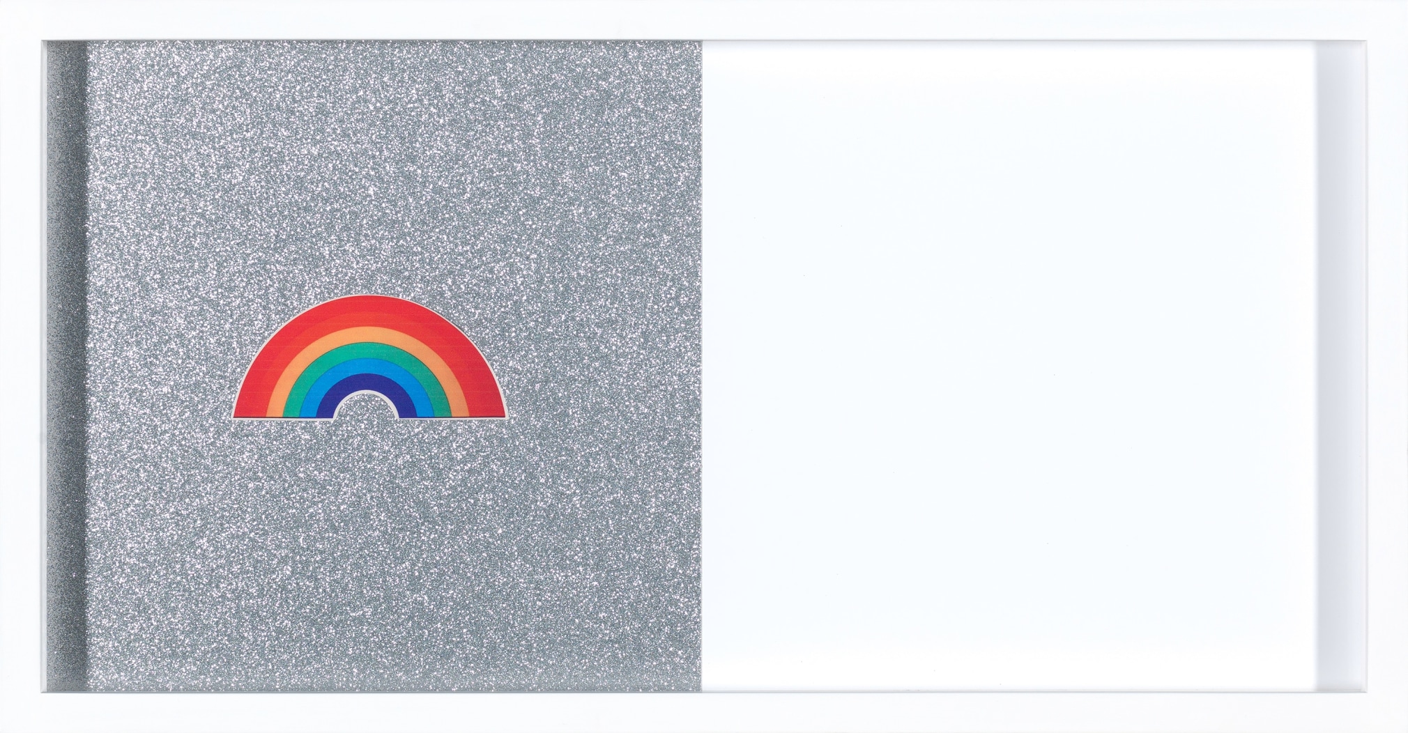 Collage artwork with rainbow and glitter by Kirsten Stolle