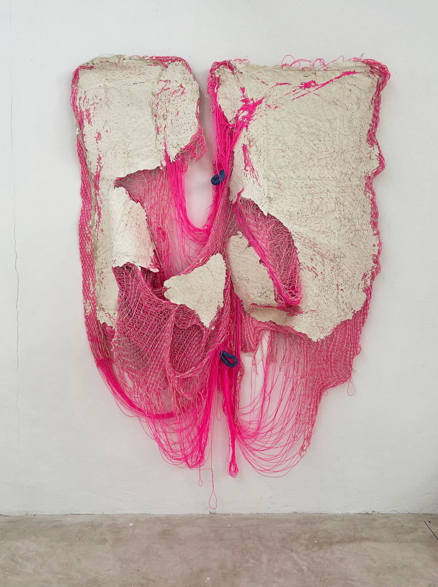 Abstract painting with hammocks