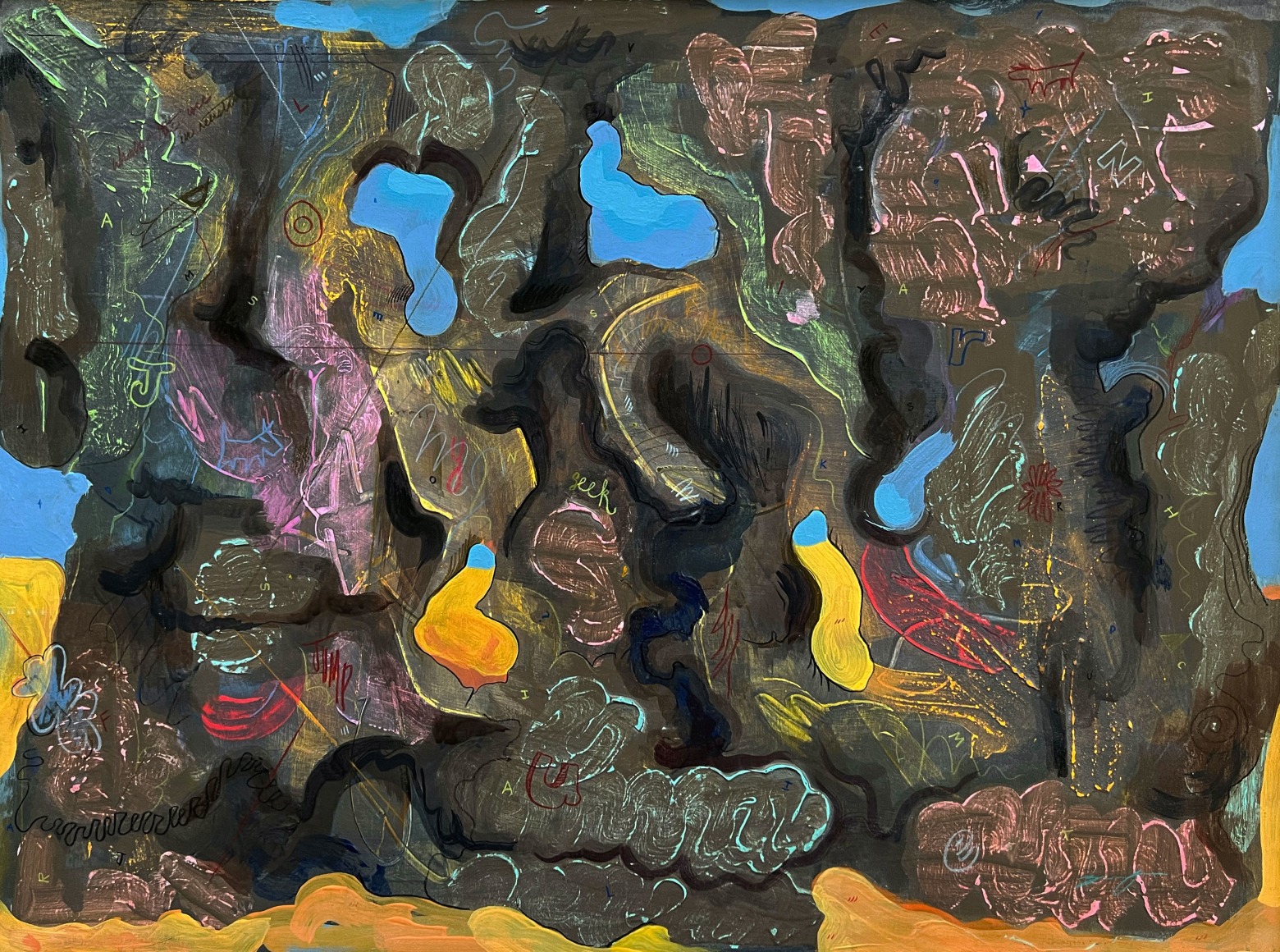 Colorful abstract vs. figurative painting by Zander Stefani