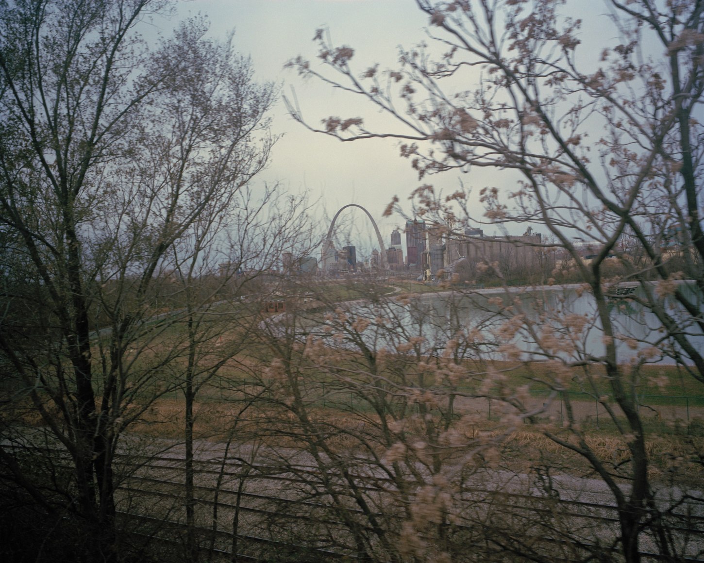 Landscape from train window, by McNair Evans