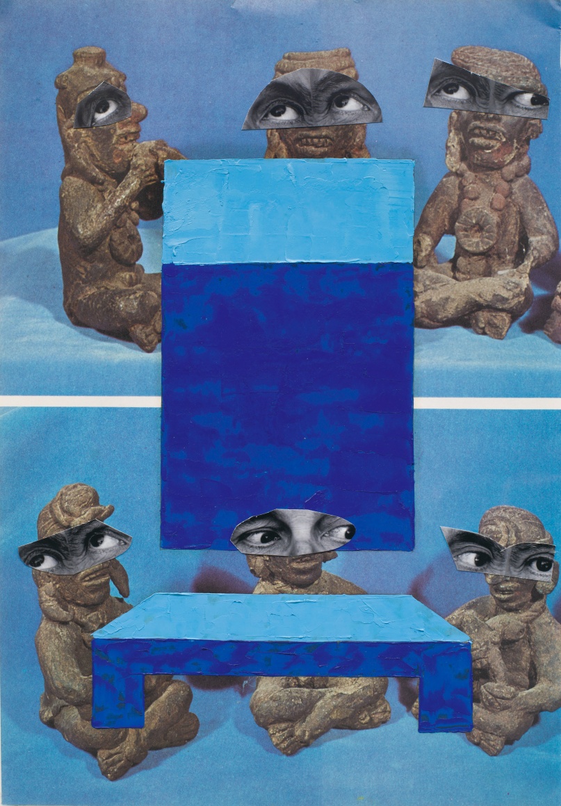 Randy Shull  Musician Dancers I, 2018  oil, collage on paper  11h x 9w in