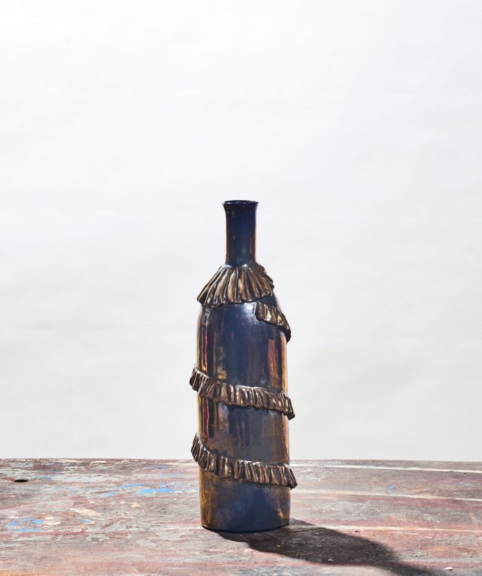 Pietro Melandri, Ruffled Bottle, c. 1940