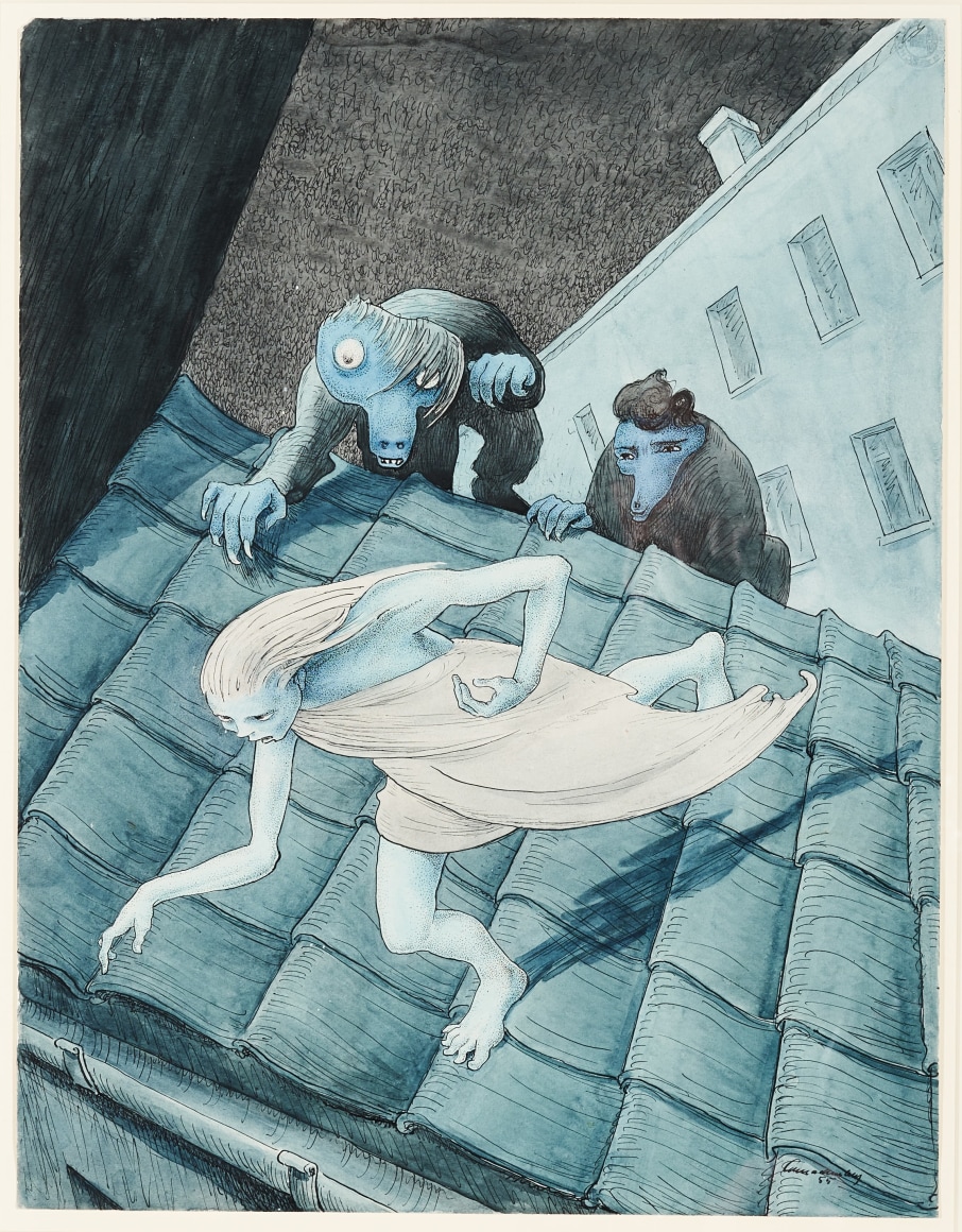 Walter Schnackenberg, Escaping Over the Roof, 1955