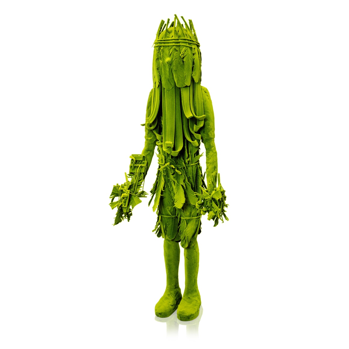 Kim Simonsson, Moss Bird Man with Found Objects, 2019