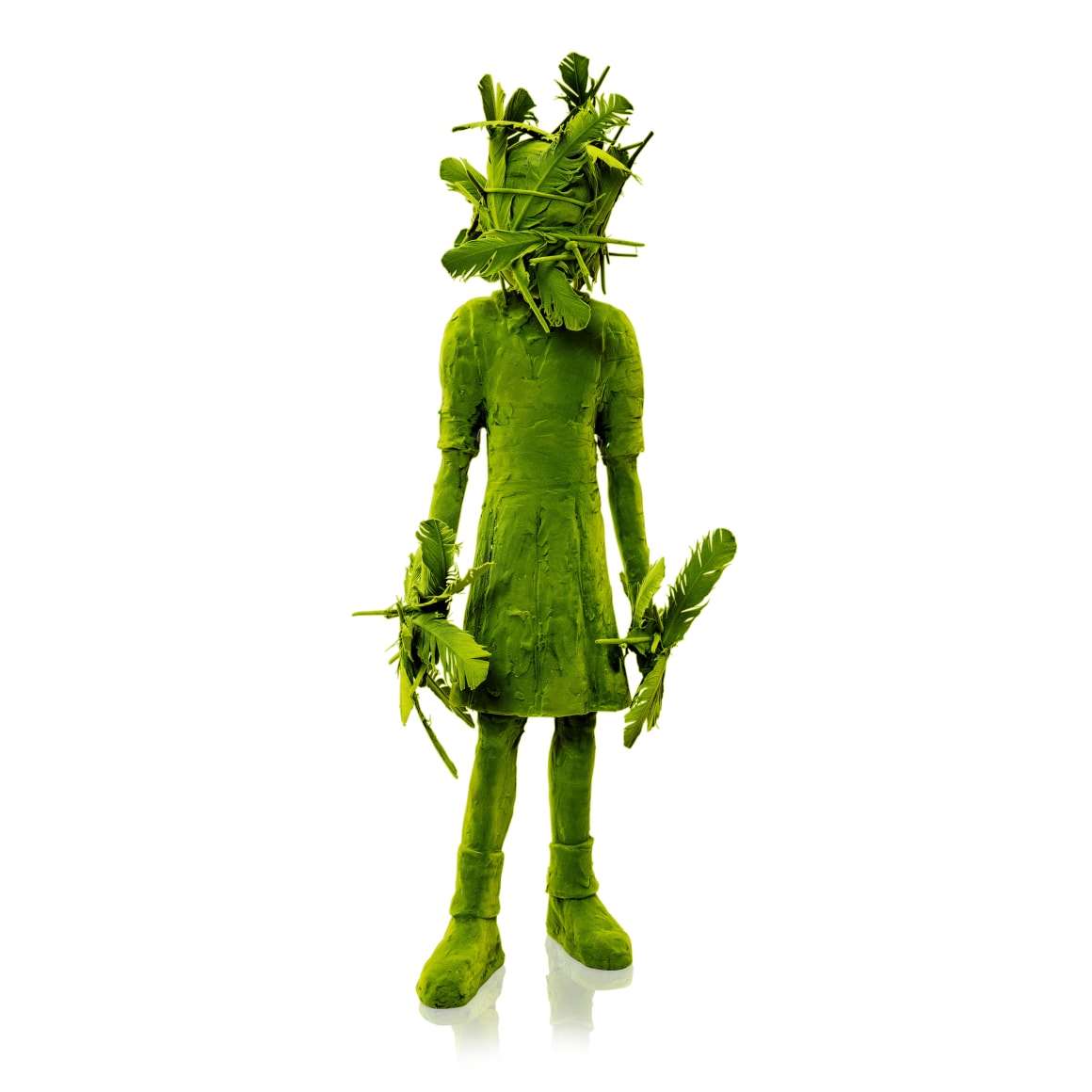 Kim Simonsson, Moss Girl With Two Feather Pom Poms, 2019