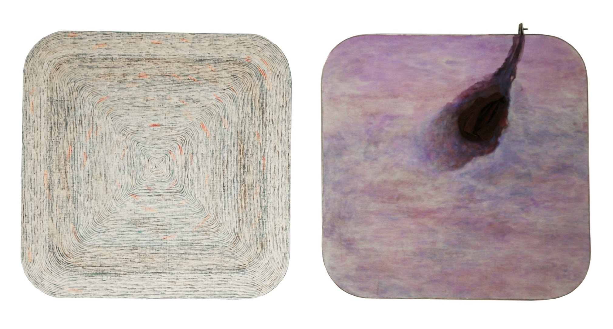 Chopsticks: Incision of Time “Tree Ring” and “Black Hole” Square 20121 筷道:时间的切片 “年轮”“黑洞”方切片 20121, 2012
