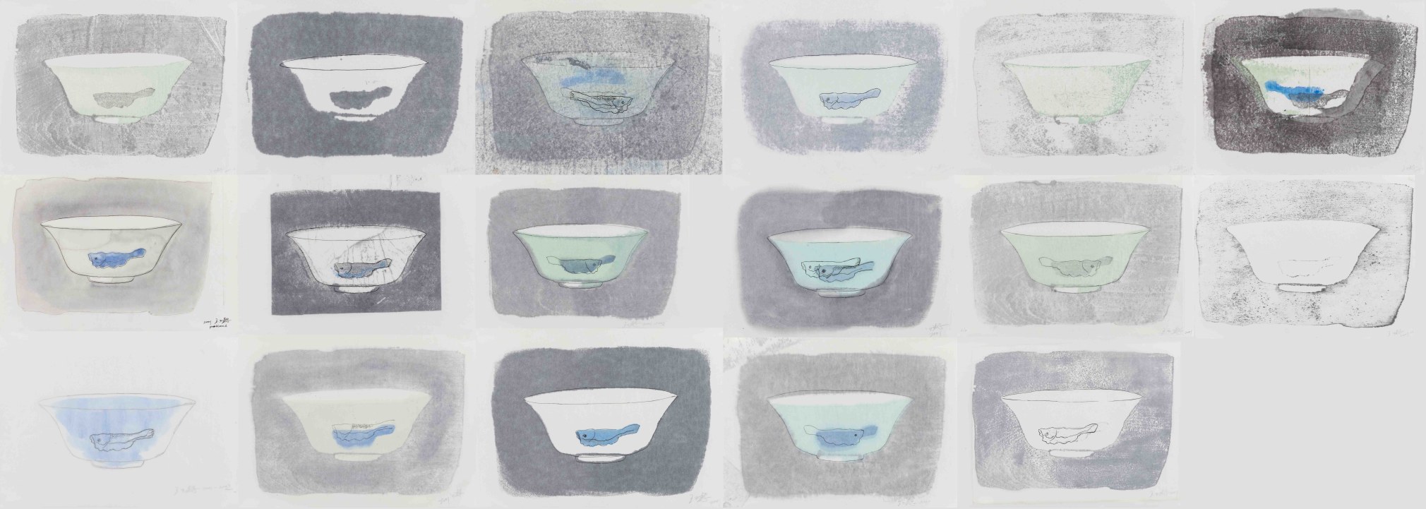 China&middot;China 2001-2002 Ink on single waterprint and transparent paper 独幅水印木刻、透明纸、墨