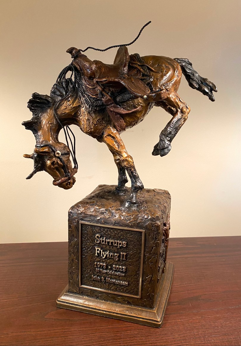 &quot;Stirrups Flying II&quot; with Pedestal Base