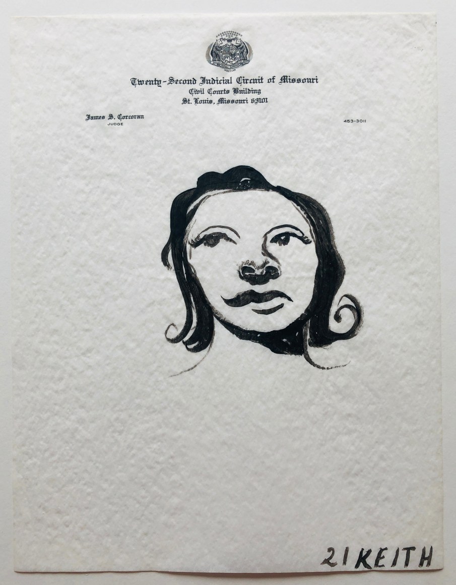 Untitled, 2021, Acrylic on found onion skin letterhead