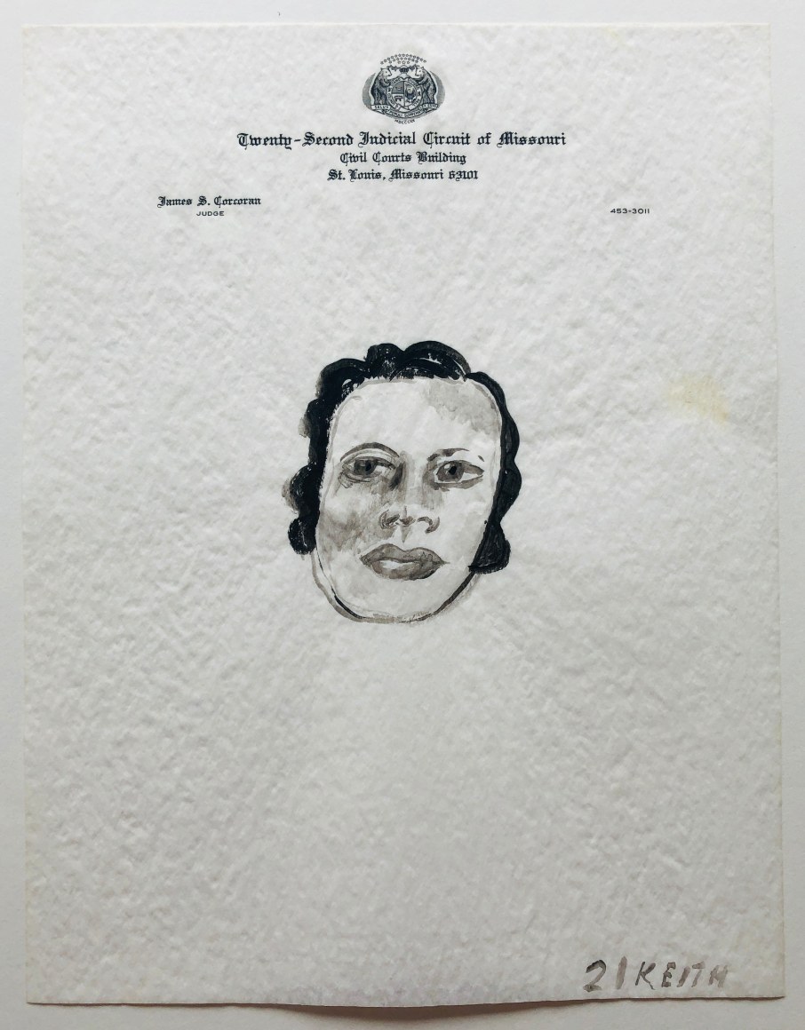 Untitled, 2021, Acrylic on found onion skin letterhead