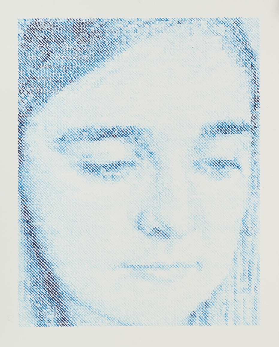 Abbi, 2023 Calligraphy ink on Arches hot press paper 16 1/8 x 12 1/8 inches