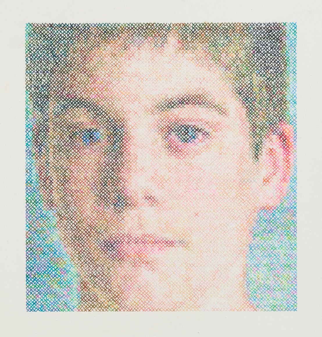 Matteo Cross Stitch Colored Pencil, 2022 Colored pencil on Arches paper 12 x 16 inches