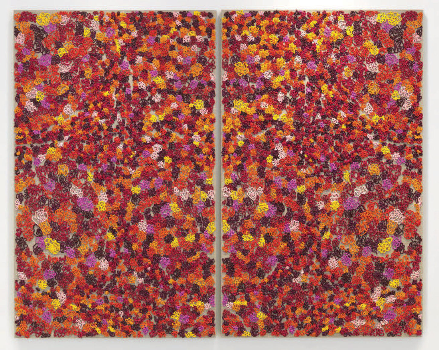Red Rose Parade, 2015, Acrylic, UV print on linen