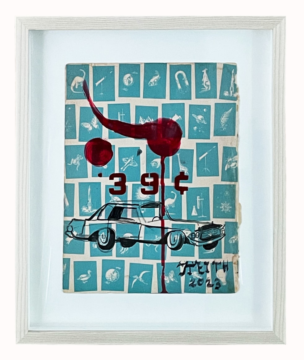 72 Toyota, 2024, Acrylic on vintage paper