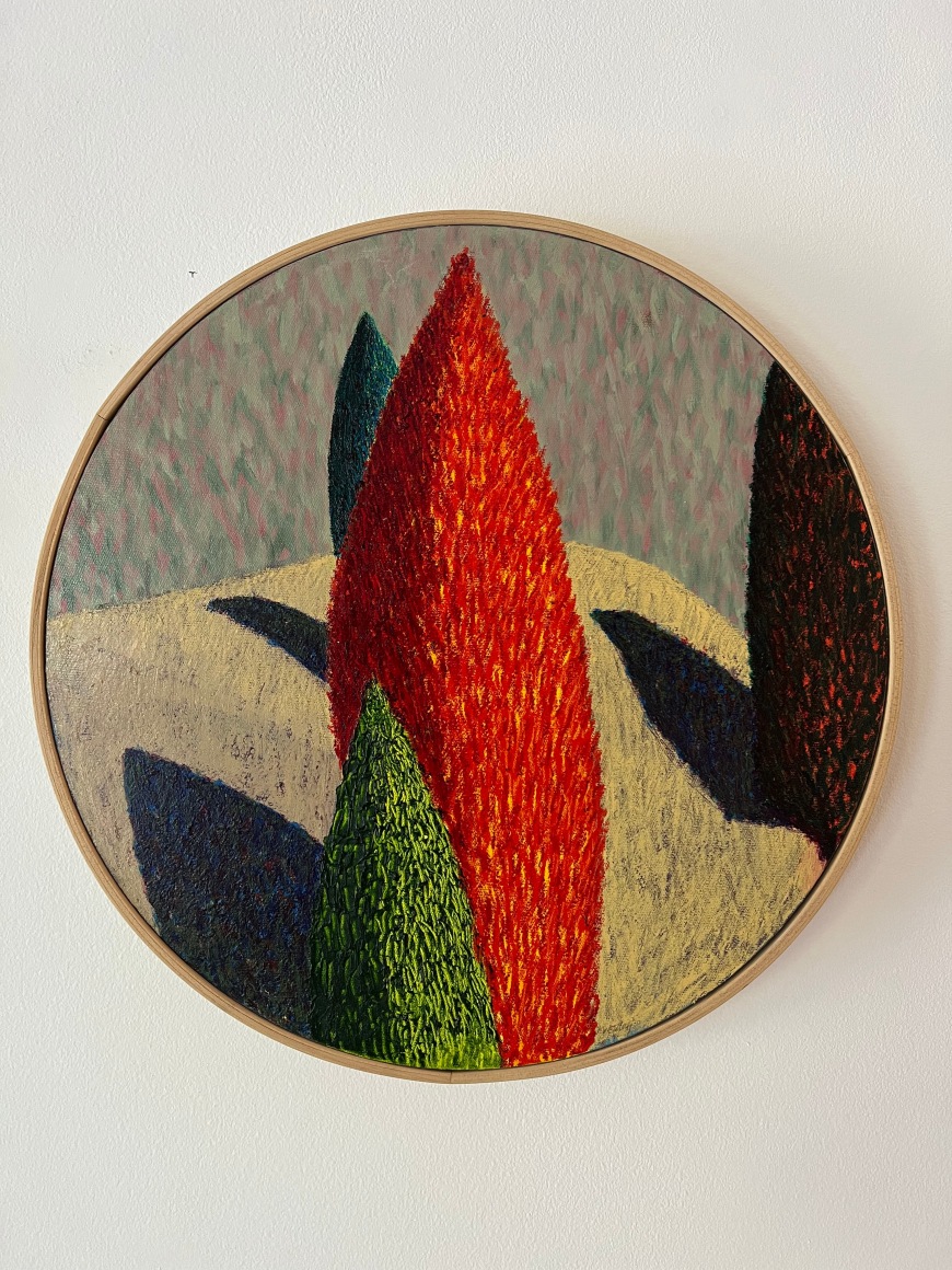 Rockwoods 12, 2010 Oilstick on canvas 10 inches in diameter