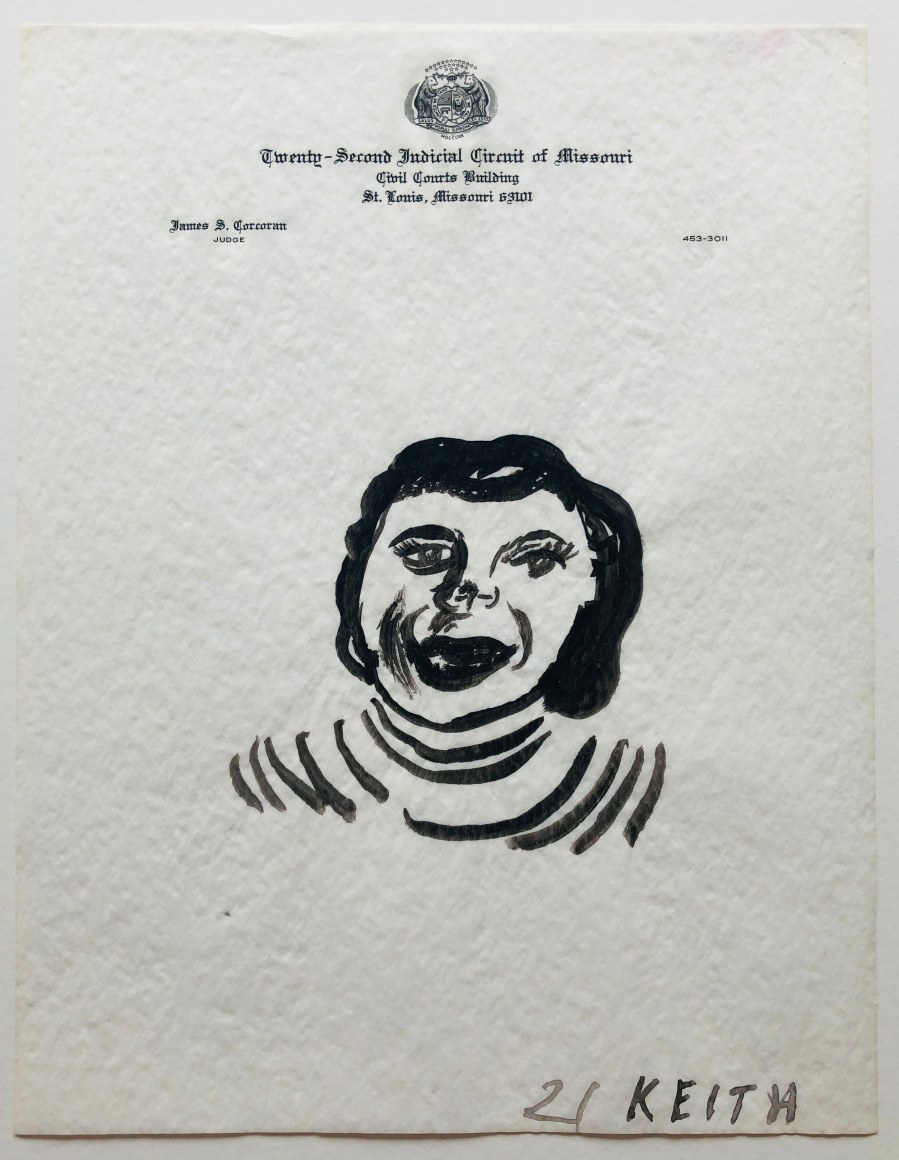 Untitled, 2021, Acrylic on found onion skin letterhead