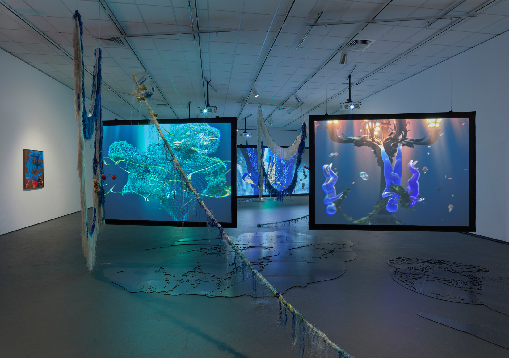 Julien Creuzet, Attila cataract your source at the feet of the green peaks will end up in the great sea blue abyss we drowned in the tidal tears of the moon