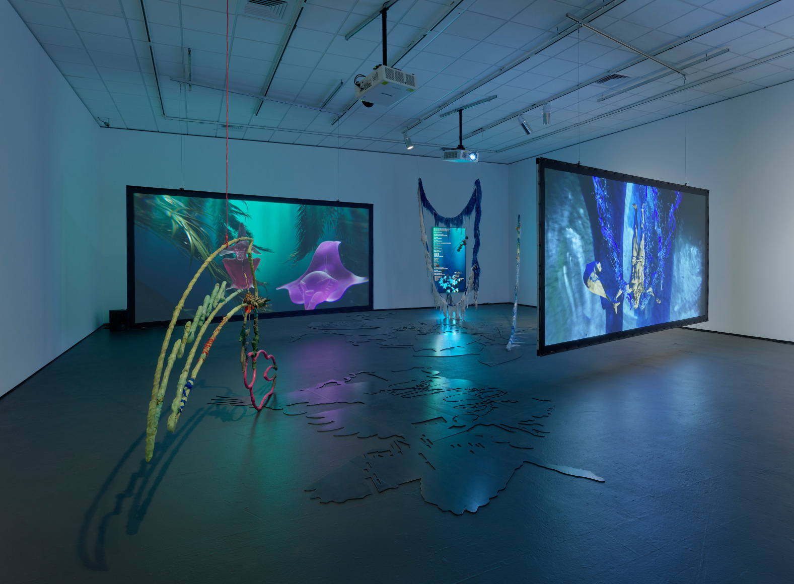 Julien Creuzet, Attila cataract your source at the feet of the green peaks will end up in the great sea blue abyss we drowned in the tidal tears of the moon