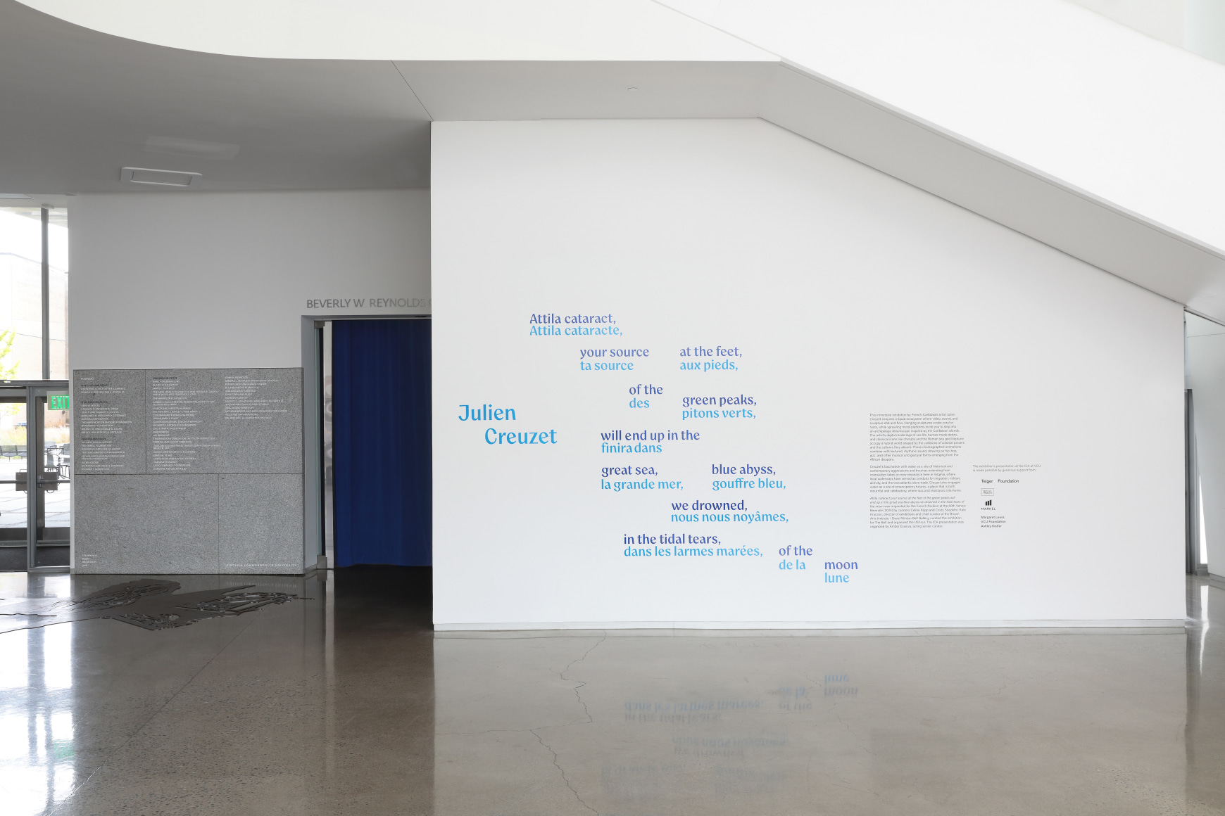 Julien Creuzet, Attila cataract your source at the feet of the green peaks will end up in the great sea blue abyss we drowned in the tidal tears of the moon