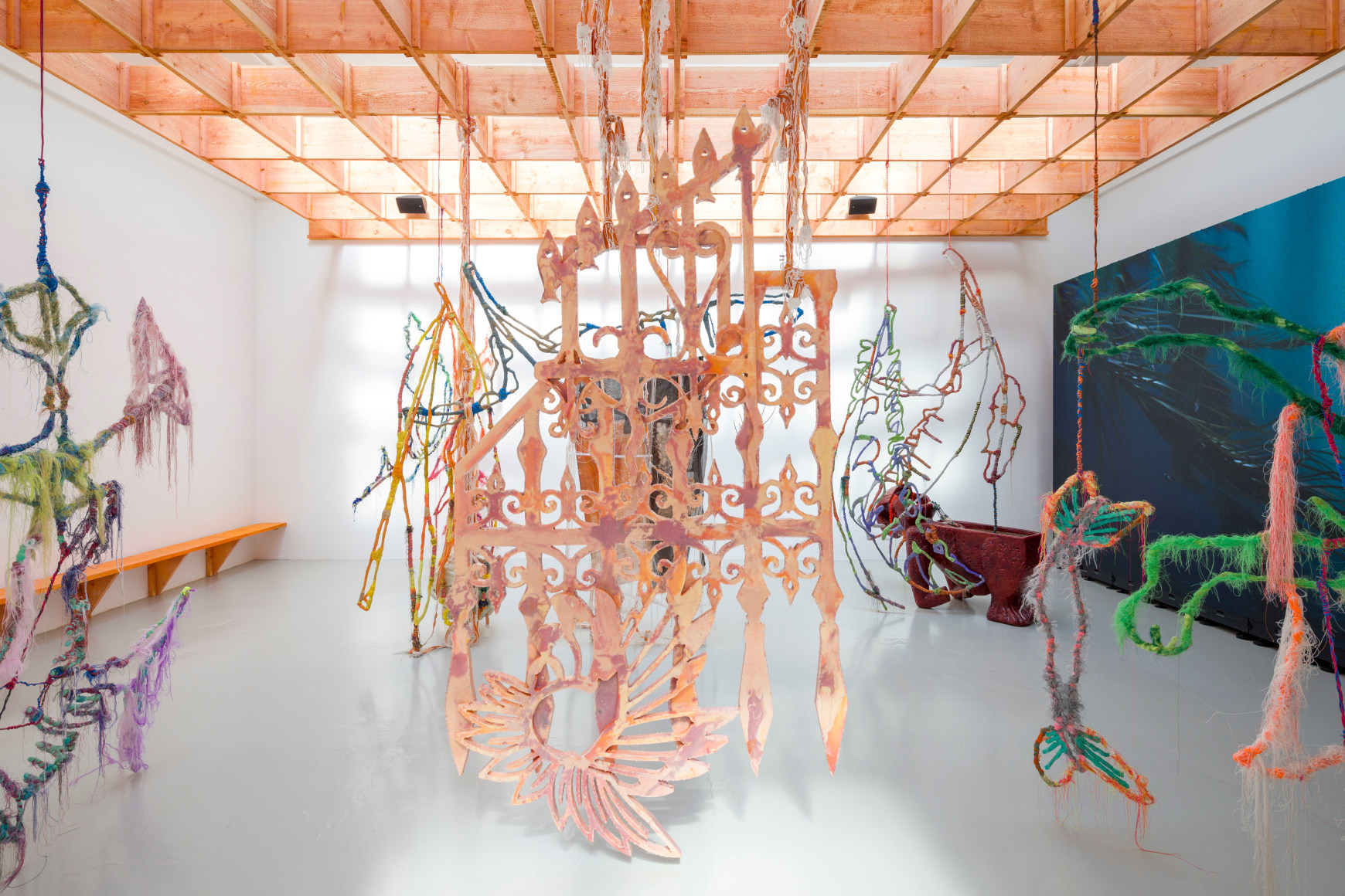 Julien Creuzet,&nbsp;Attila cataract your source at the feet of the green peaks will end up in the great sea blue abyss where we drowned in the tidal tears of the moon