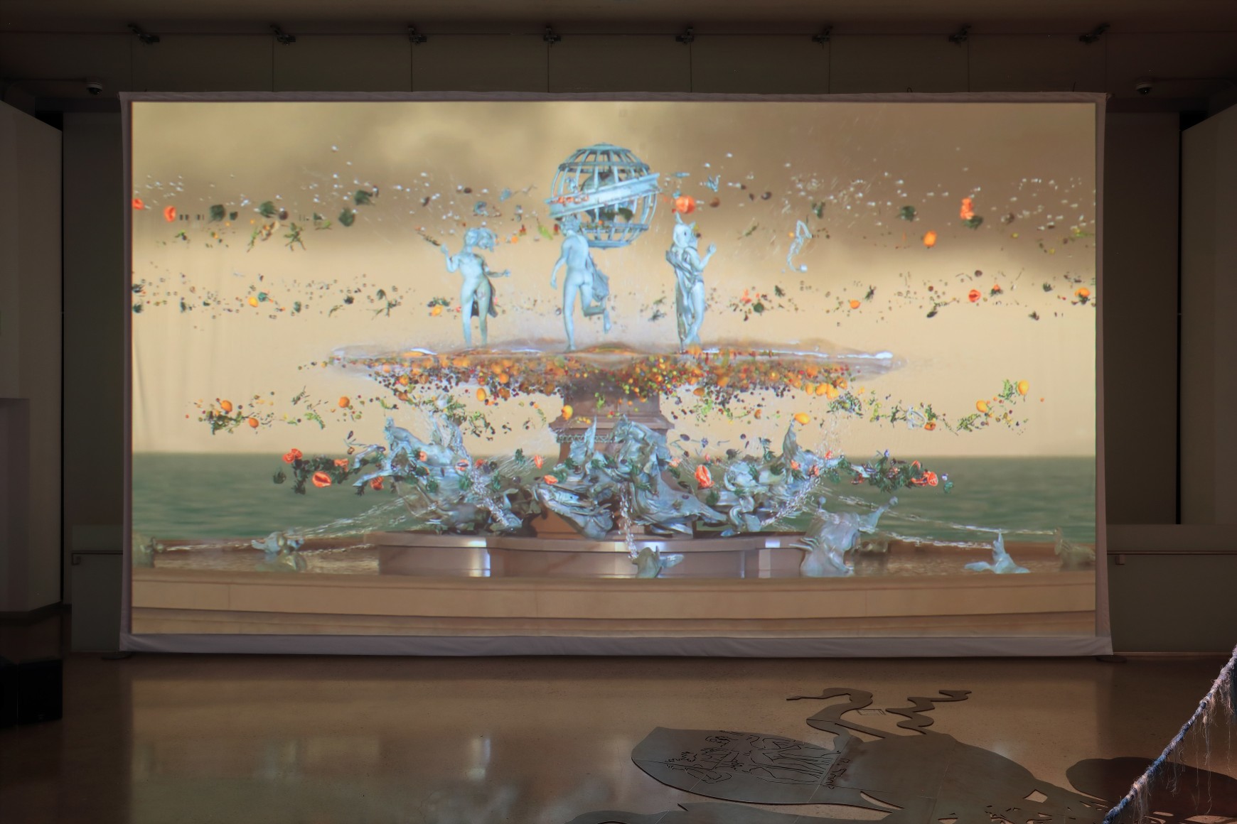 Julien Creuzet, Attila cataract your source at the feet of the green peaks will end up in the great sea blue abyss we drowned in the tidal tears of the moon