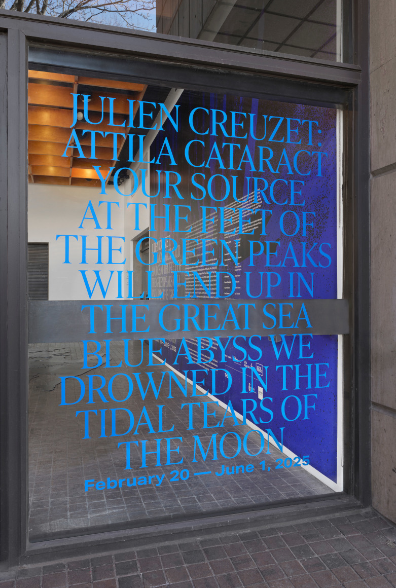 Julien Creuzet, Attila cataract your source at the feet of the green peaks will end up in the great sea blue abyss we drowned in the tidal tears of the moon
