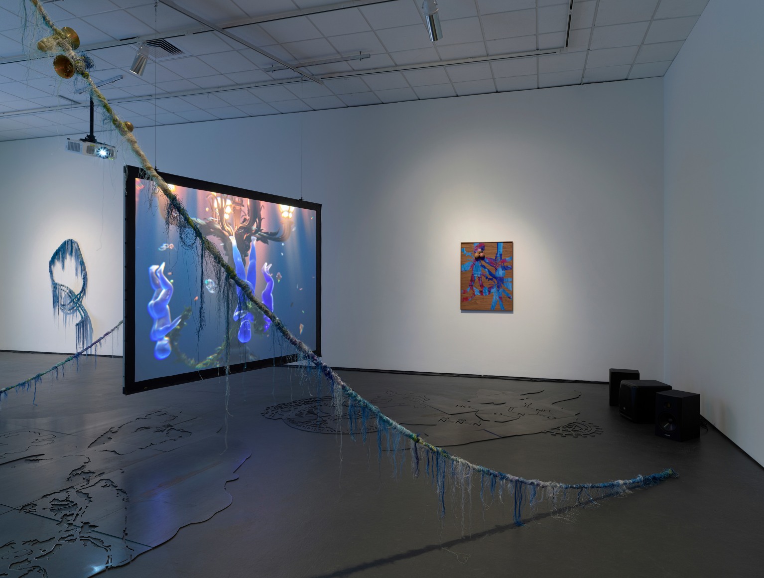 Julien Creuzet, Attila cataract your source at the feet of the green peaks will end up in the great sea blue abyss we drowned in the tidal tears of the moon