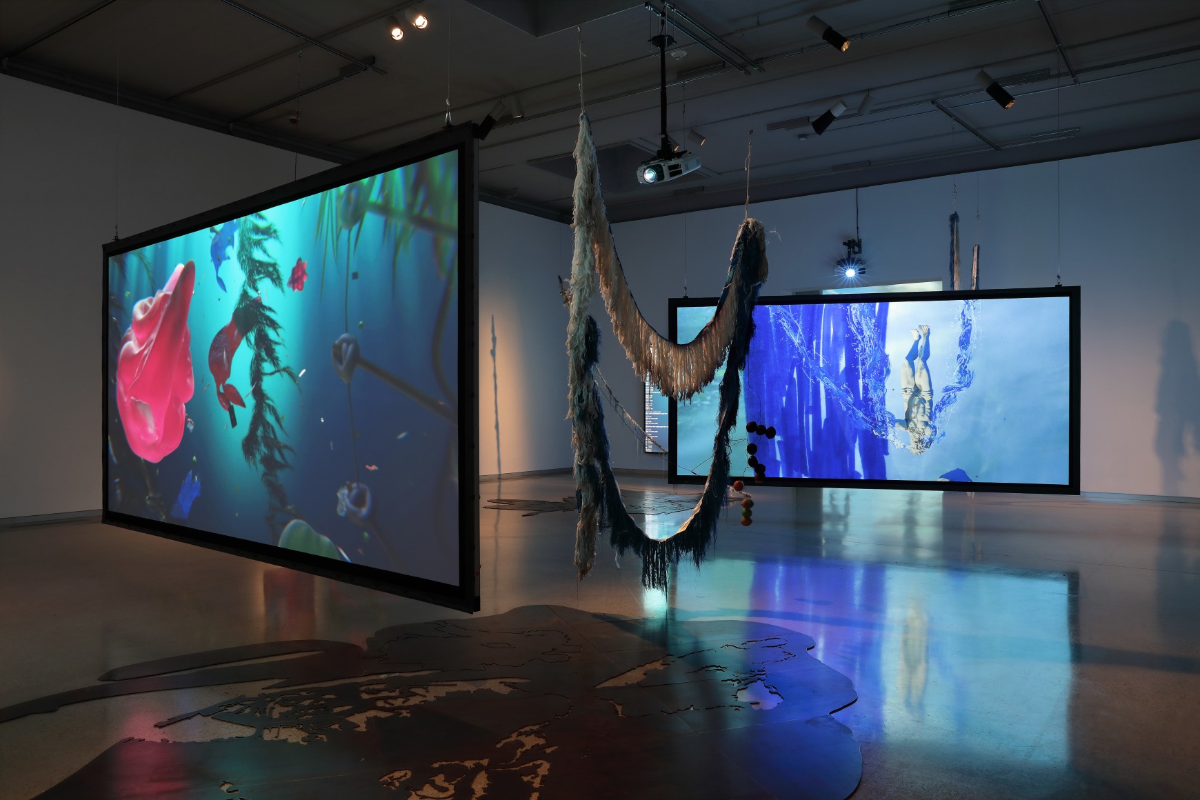 Julien Creuzet, Attila cataract your source at the feet of the green peaks will end up in the great sea blue abyss we drowned in the tidal tears of the moon