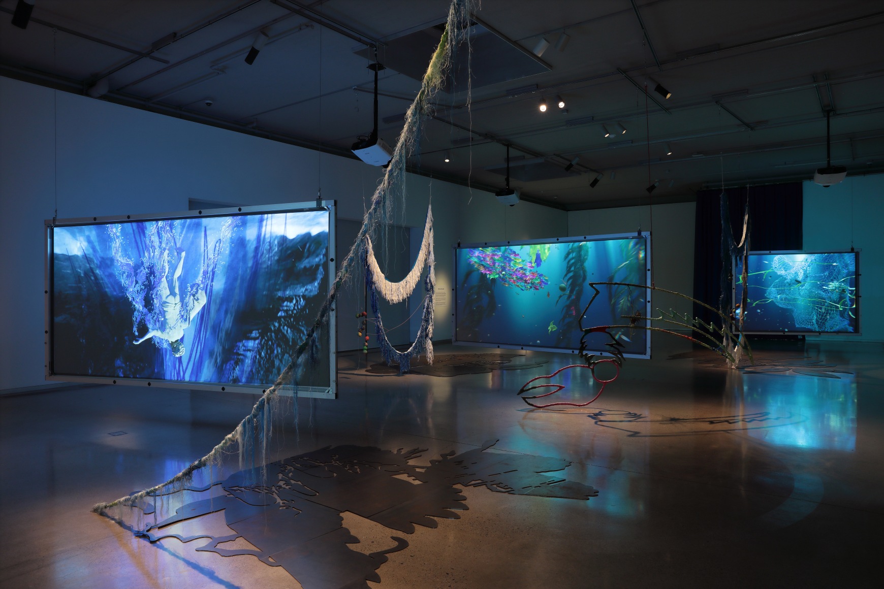 Julien Creuzet, Attila cataract your source at the feet of the green peaks will end up in the great sea blue abyss we drowned in the tidal tears of the moon