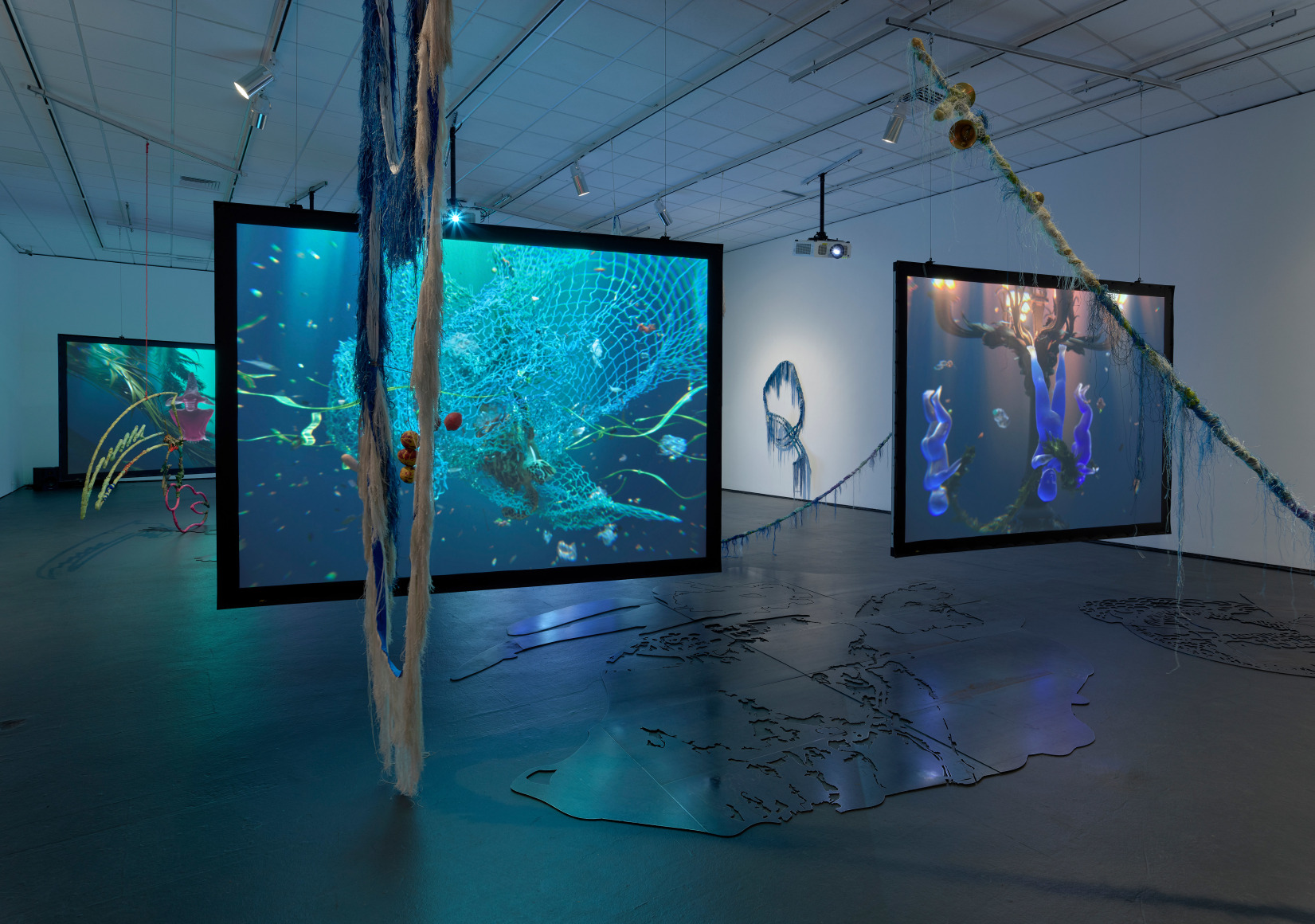 Julien Creuzet, Attila cataract your source at the feet of the green peaks will end up in the great sea blue abyss we drowned in the tidal tears of the moon