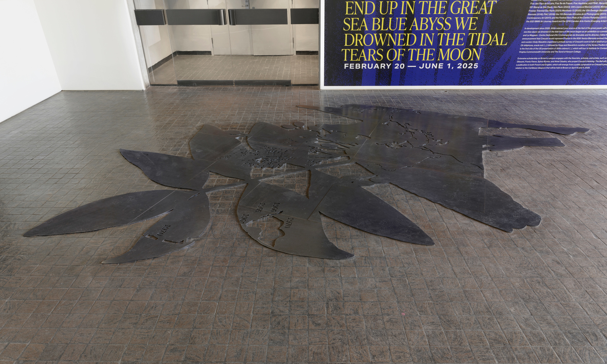 Julien Creuzet, Attila cataract your source at the feet of the green peaks will end up in the great sea blue abyss we drowned in the tidal tears of the moon