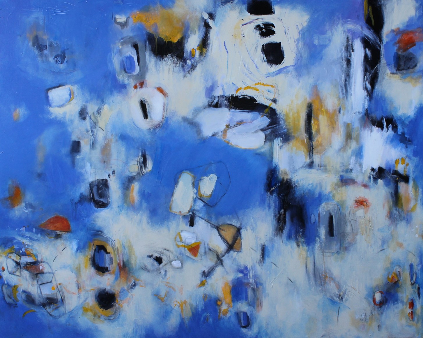 Diane Walker-Gladney Answer the Door and Act Surprised, 2019 Acrylic paint and graphite on canvas 40 x 60 inches Verso