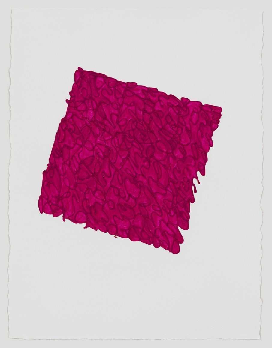 QuinViolet 1, 2019, Acrylic paint and paste on Gessoed 400# Arches Cold Press Paper