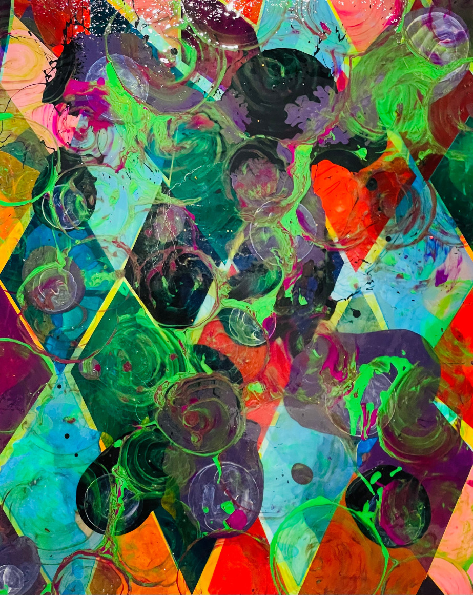 Coping Mechanism, 2021, Oil, acrylic, and epoxy resin on canvas