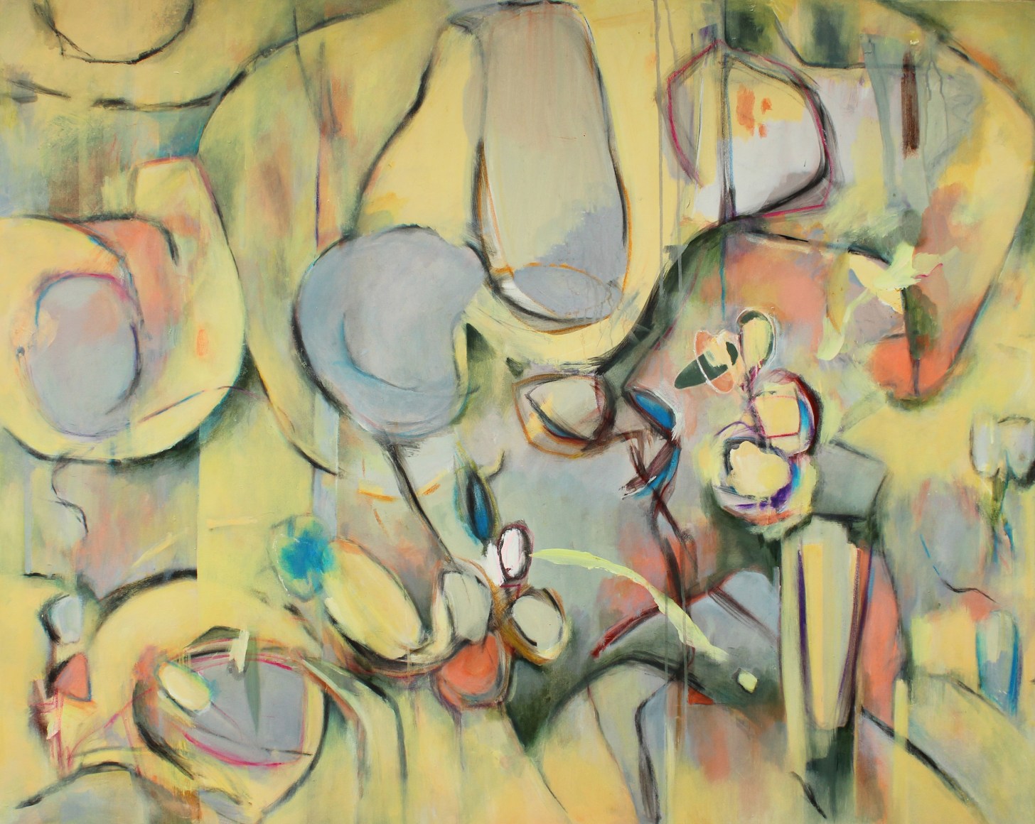 Silver Lining Soup, 2021, Acrylic and graphite on canvas