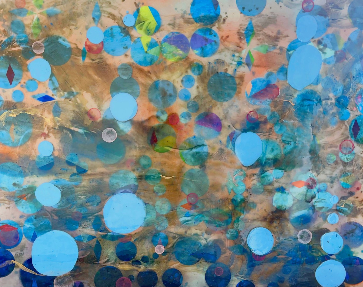 Reflection by the Pool, A Vibration, 2022, Oil, acrylic, and resin on canvas