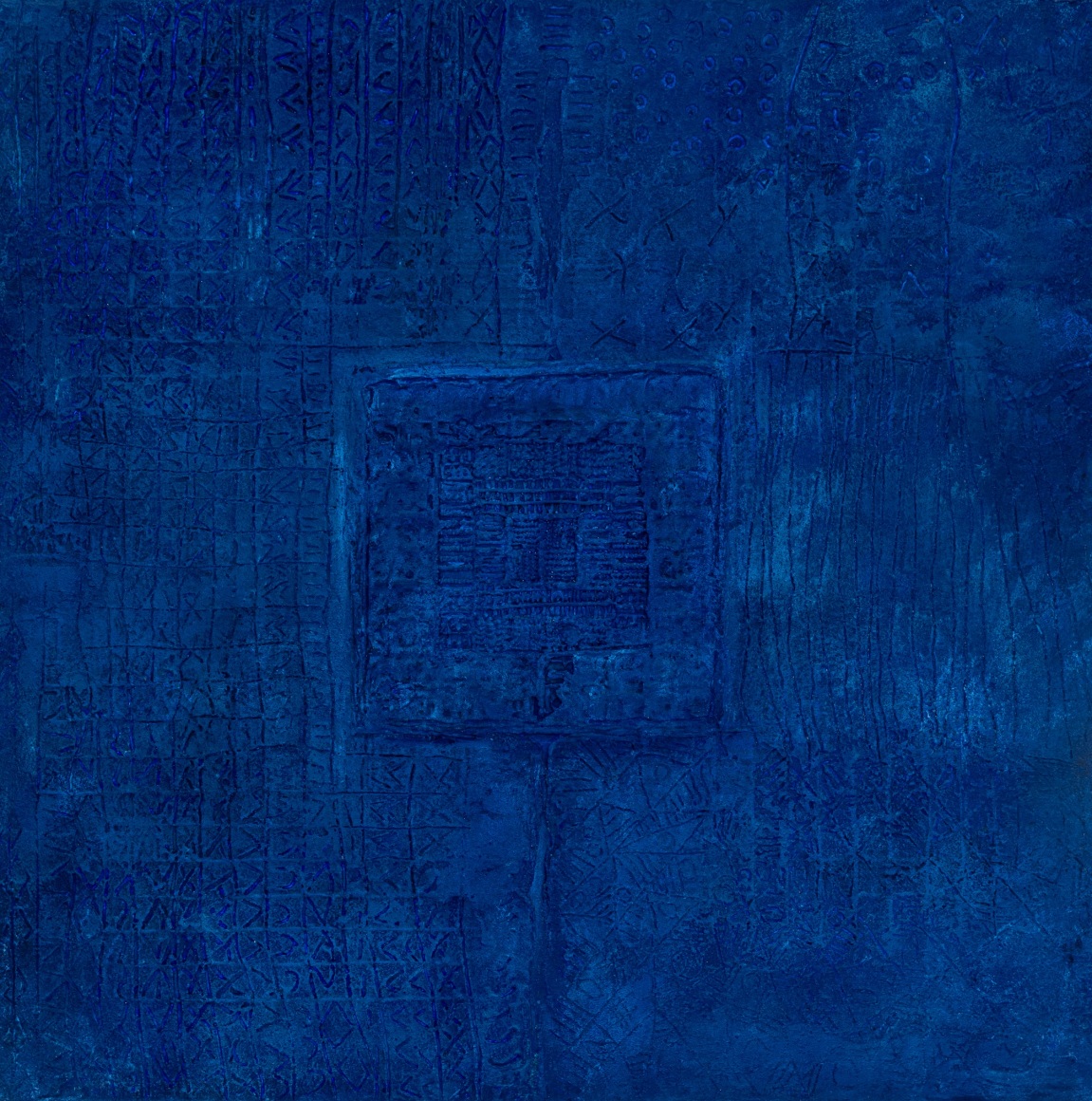 Patrician Blue, 1999, Acrylic paint and paste on Honeycomb Fiberglass panel