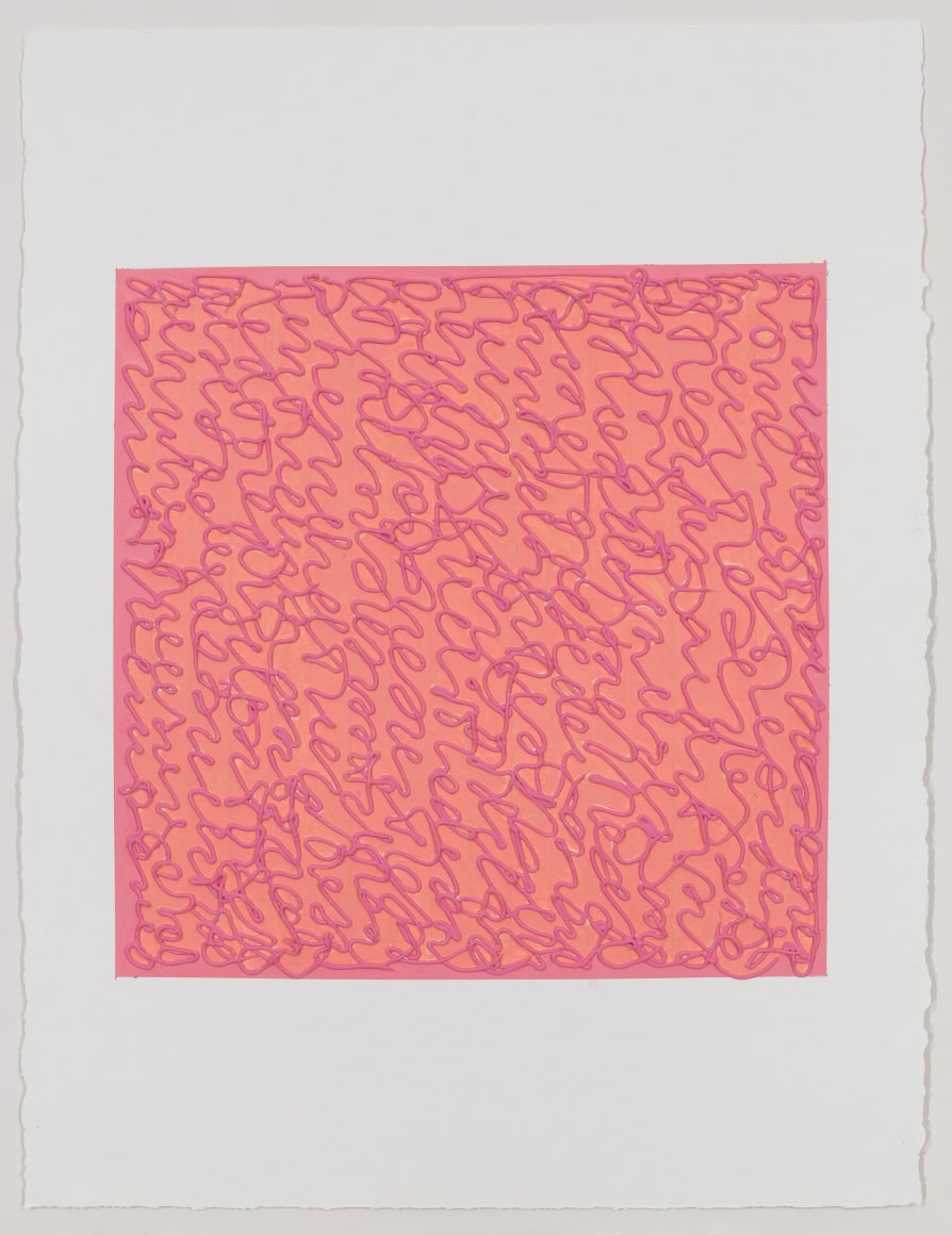 Pink Kiss, 2019, Acrylic paint and paste on Gessoed 400# Arches Cold Press Paper