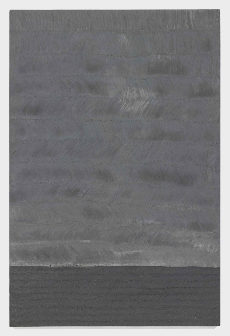 Grey Veil, 1978&nbsp;, Beeswax, damar resin crystals, and pure pigment powders on canvas stretched over masonite&nbsp;