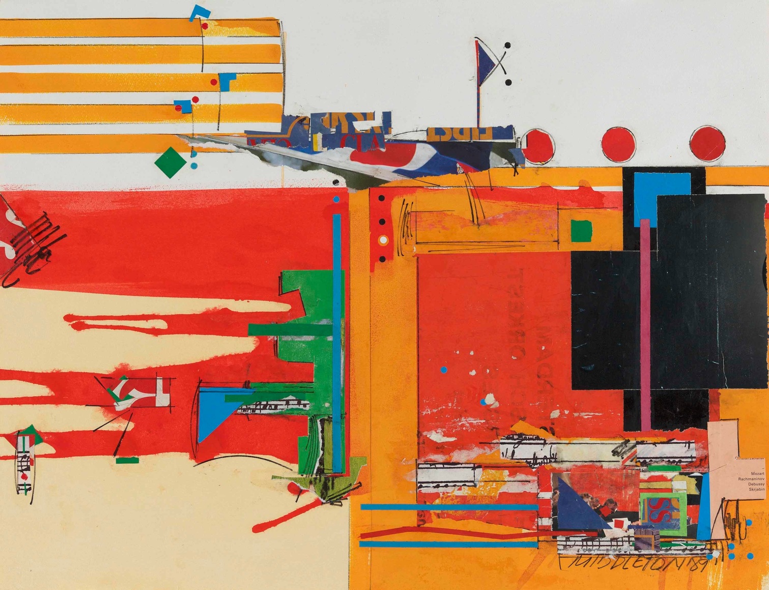 Master Class, 1989, Mixed media and collage on paper