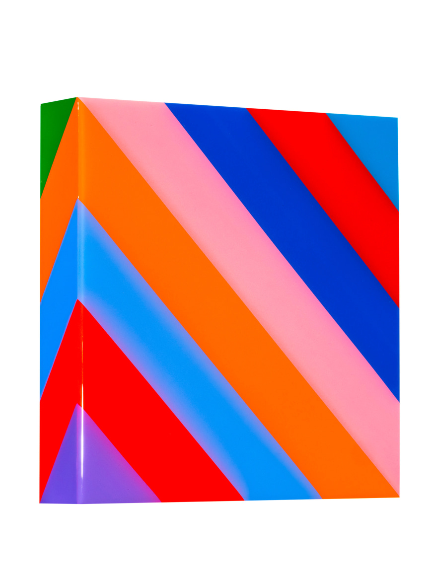 Heidi Spector  My Clarity I,  2019 Liquitex with resin on birch panel 12 x 12 x 2 inches