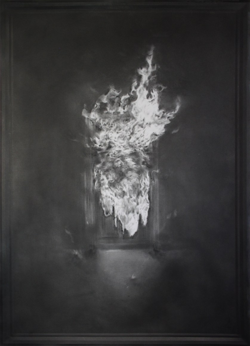 Simon Schubert, Untitled (Burning Door), 2015