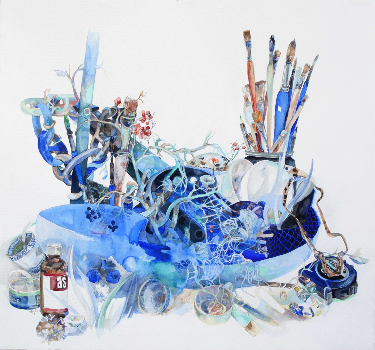 Amanda Humphries, Still Life Study (Perth) 4/5  watercolour and pencil on paper  60 x 60cm  2018