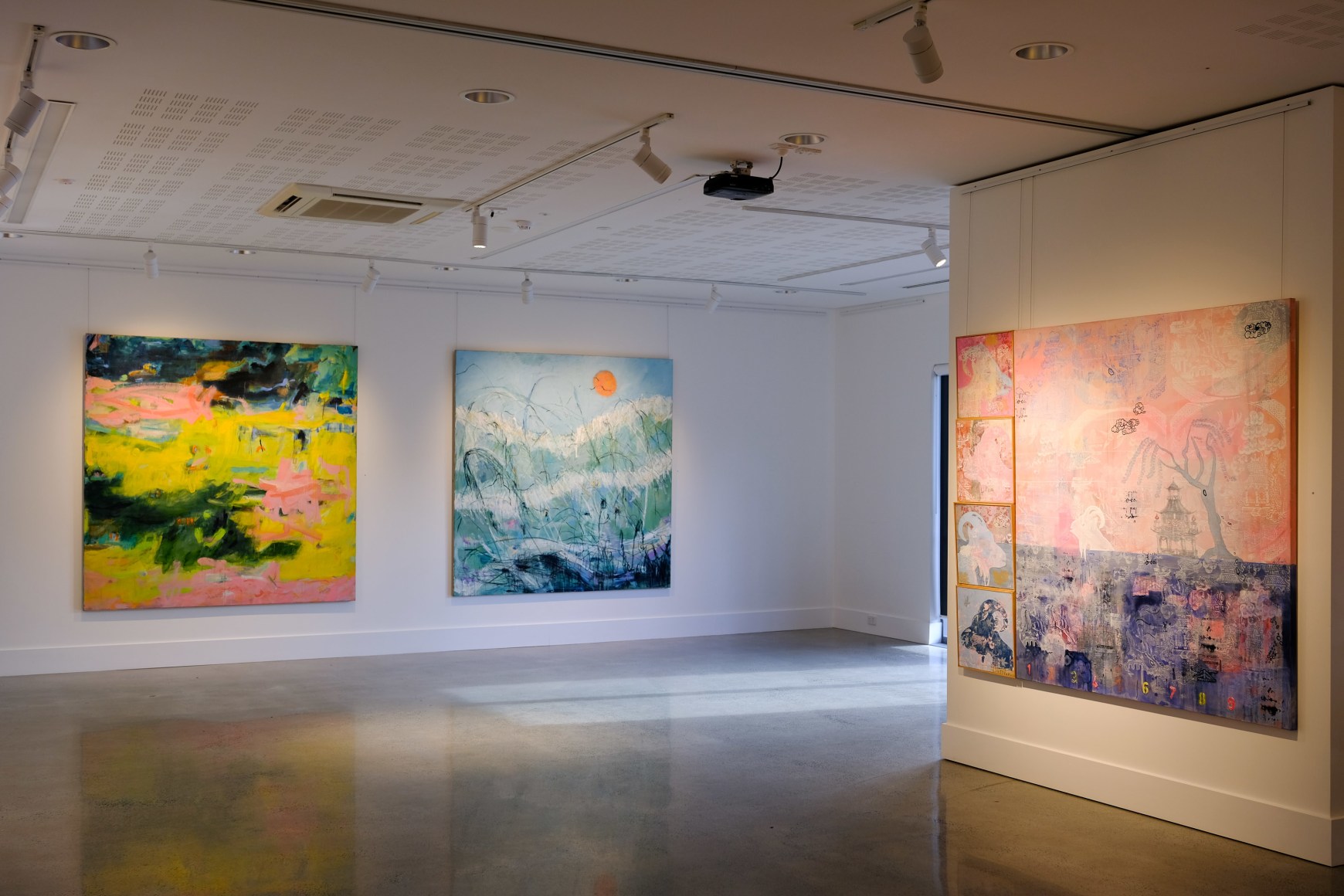 Andjana Pachkova (L) Wendy Arnold (R) ​Five Lone Goats on Cezanne's Mountain.  Installation View 2020