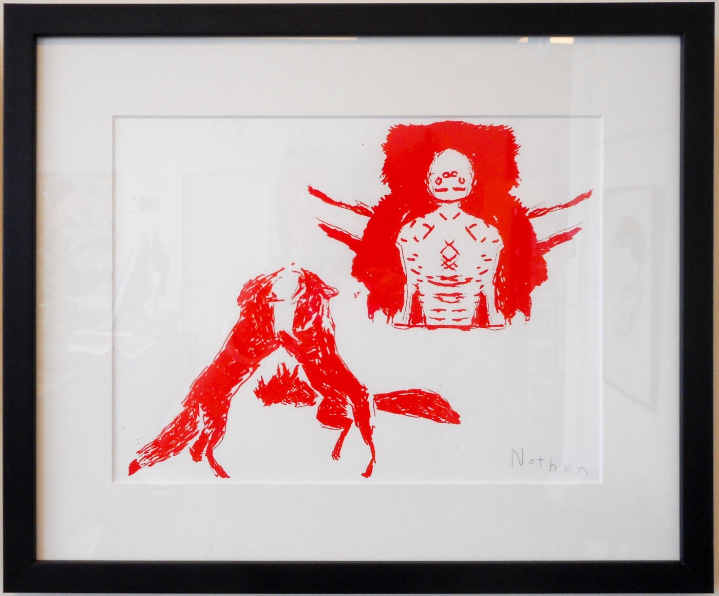 Nathan Gooley Mummy and Foxes, 2017 screenprint on paper 30 x 40 cm