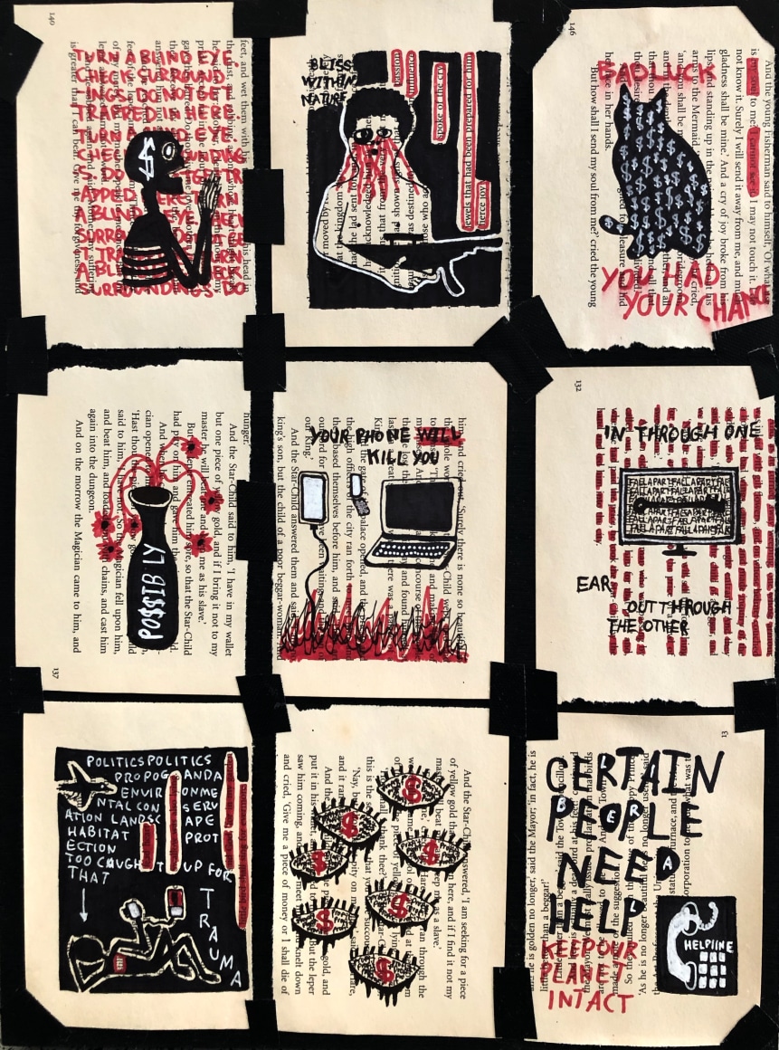 Billie Bridle Possibly 2019 Ink and acrylic on paper/timber - Lone Goat Gallery